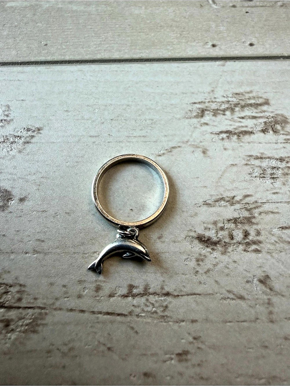 James Avery Sterling Silver Dolphin Dangle Ring
